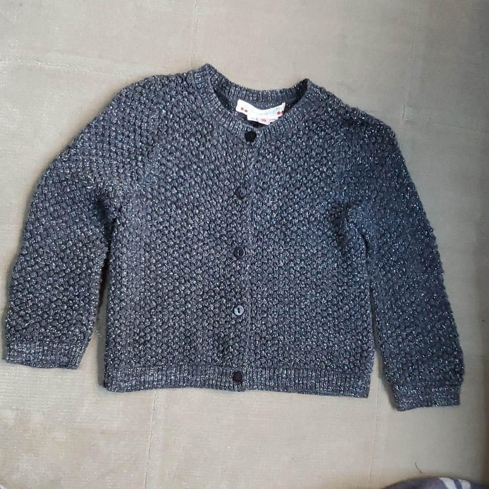 Bonpoint shimmer gray cardigan